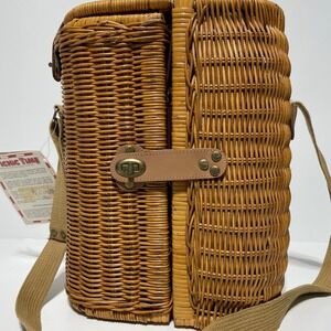 New Picnic Time Bacchus Wicker Wine Picnic Basket Set Insulated Shoulder Bag